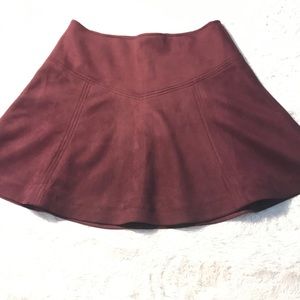 Jack faux suede maroon skirt